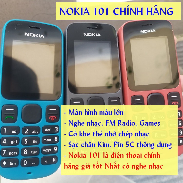 Điện thoại Nokia 101 có nghe nhạc, thẻ nhớ, FM