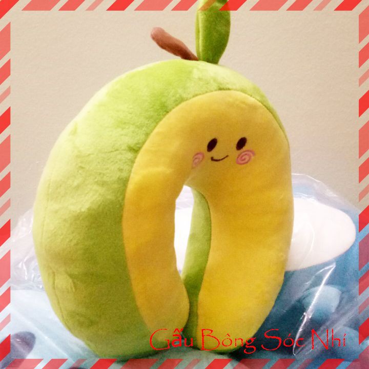 Gối Chữ U Gối Kê Cổ Quả Bơ  FREESHIP  Gấu Bông Sóc Nhí - Gối kê cổ chữ u xinh xắn