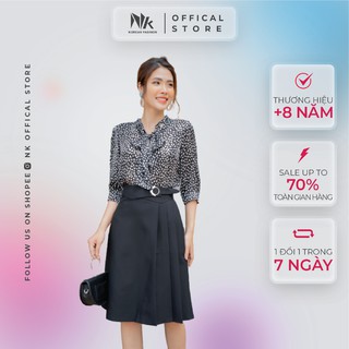 Chân Váy Thiết Kế Công Sở NK FASHION Xếp Ly Lệch Phối Đai Cúc Sườn, Chất Liệu Nhập Hàn Cao Cấp NKFCV2104013