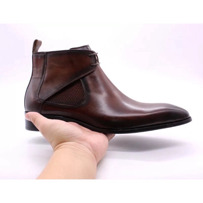 GIÀY CHLESEA BOOTS DA BÒ ❤️ HK,STORE ❤️ HÀNG CAO CẤP DA BÒ XỊN ĐẾ GỖ SIÊU SANG.