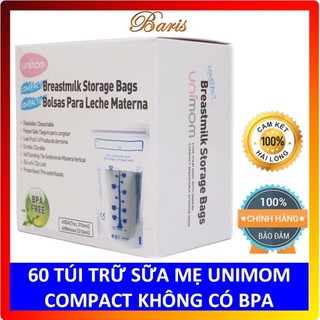 Túi trữ sữa Unimom hộp 60 túi (210ml)