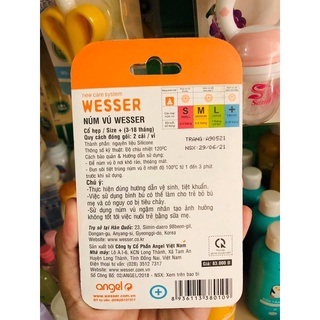 1 vỉ 2 núm Wesser cổ hẹp