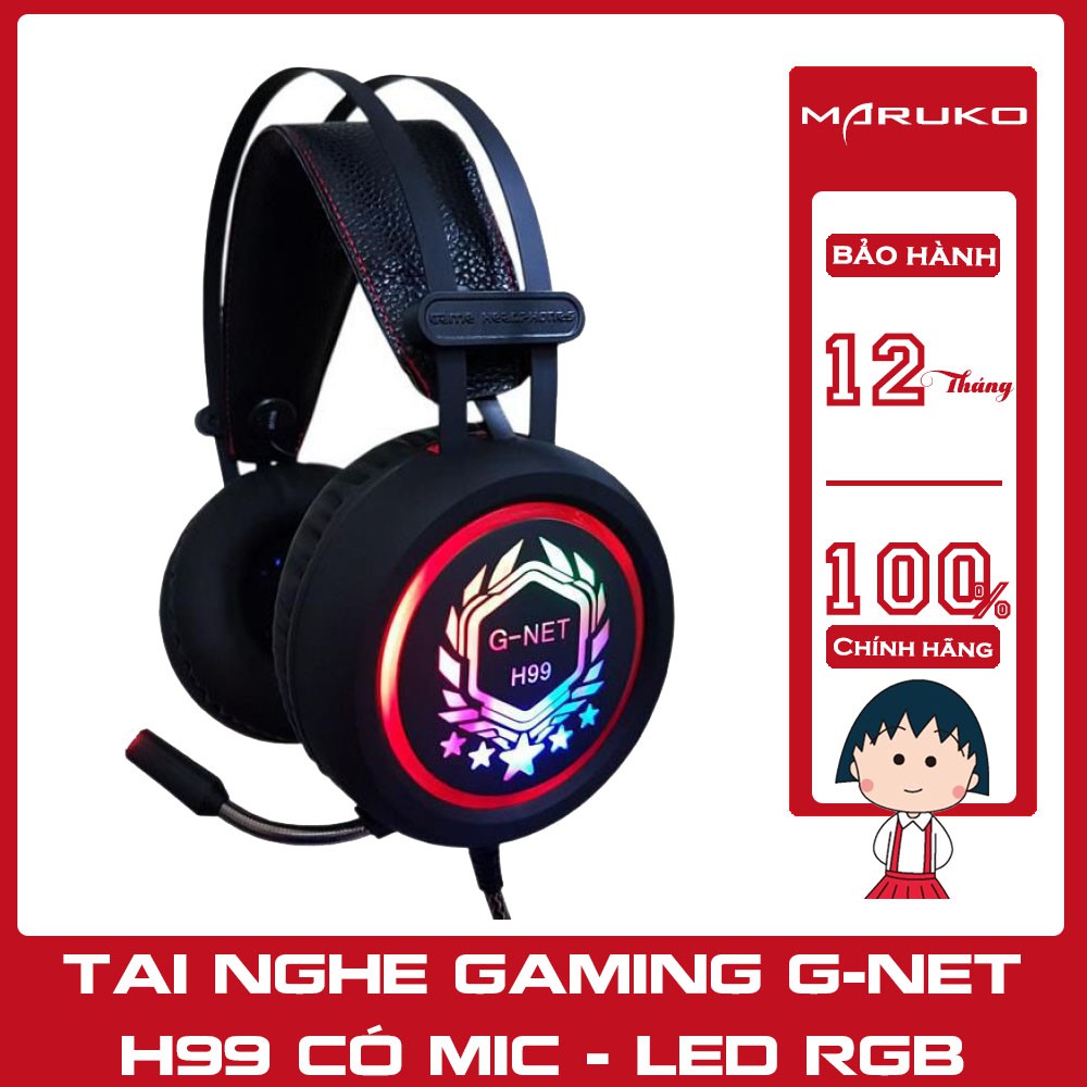 Tai nghe gaming Gnet H99 có mic led rgb - G-NET H99 Gaming