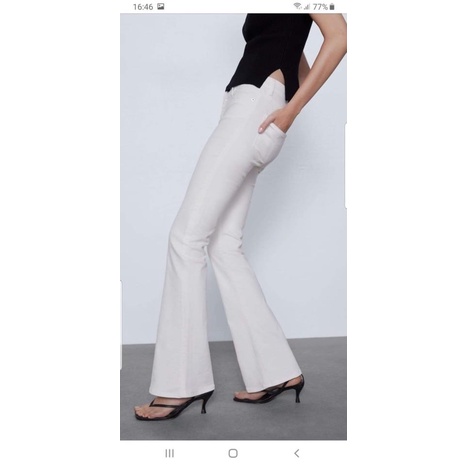 Quần Jeans SPEAKPEEK Ống Loe Trắng Dơ Nhẹ Gắn nhầm SZ - 3405-Eo - MÔng- Dài