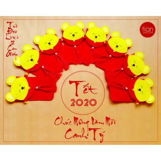 TÚI ĐEO LÌ XÌ  HANDMADE 12 CON GIÁP: TÝ