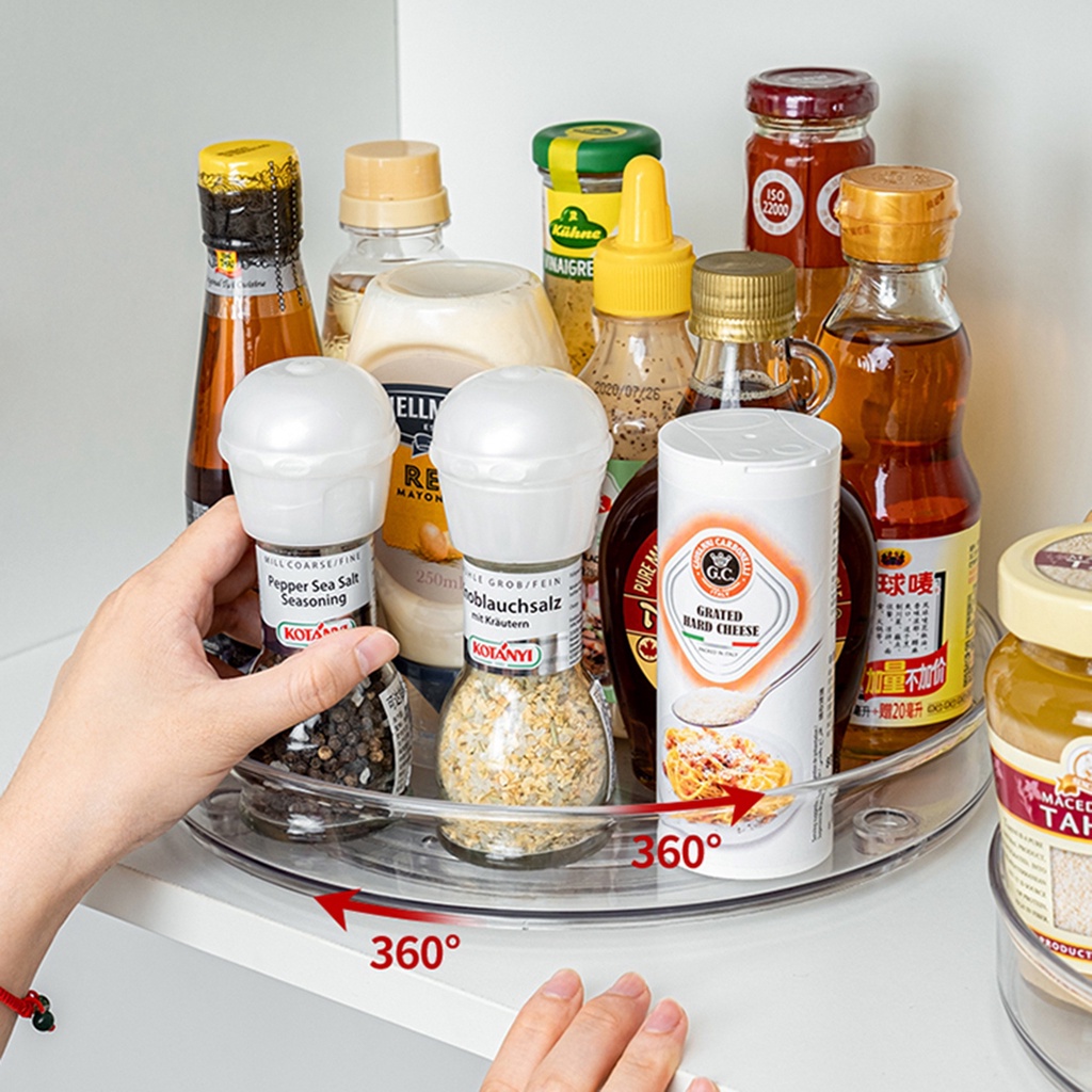 Kệ Đựng Lọ Gia Vị 2 Tầng Xoay 360 Độ Nhiều Màu Cho Nhà Bếp / Phòng Tắm