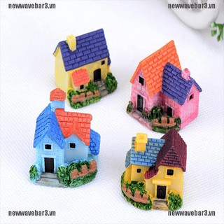 Set 3 Mô Hình Ngôi Nhà Mini Xinh Xắn Dùng Để Trang Trí Nhà Búp Bê
