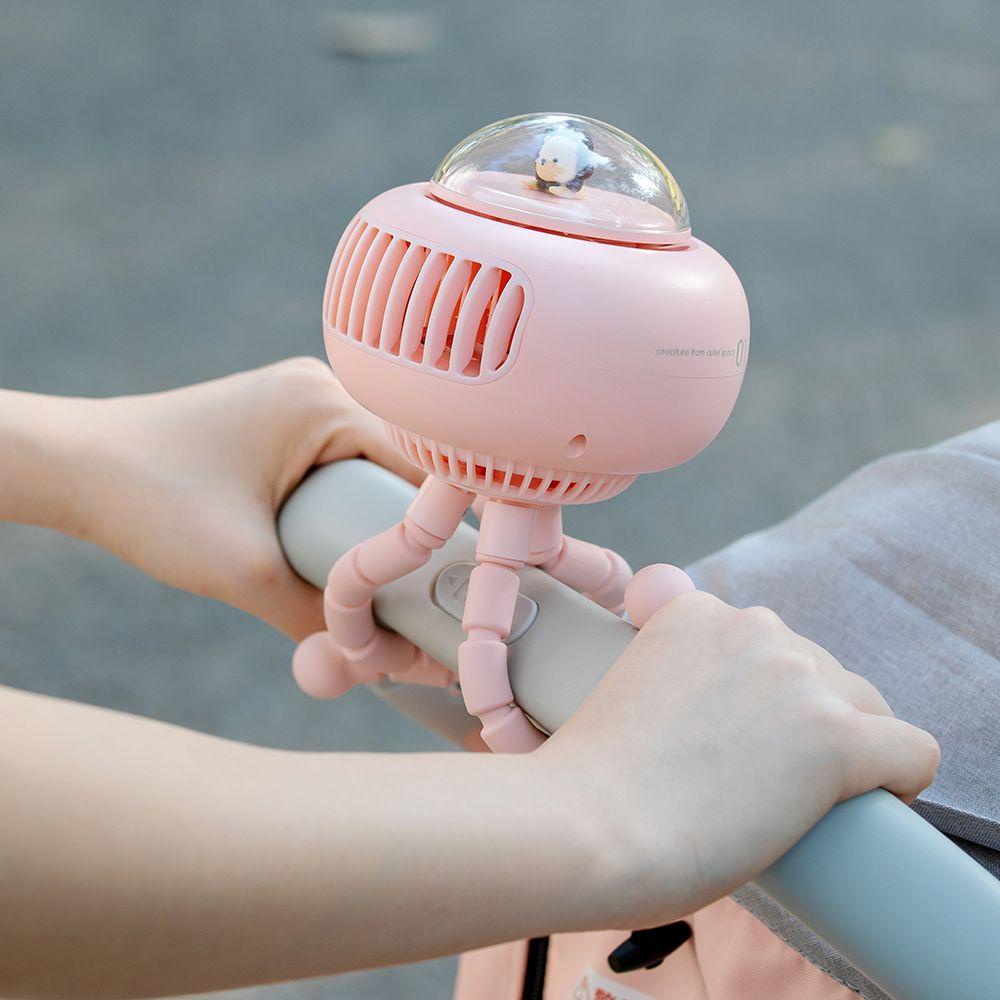 LANFY Quạt Làm Mát Mini Cầm Tay 130 Độ Cho Xe Đẩy Em Bé° Tự Động Xoay 3600mAh Sạc Pin