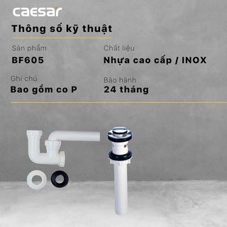 Bộ xả nhấn nhựa Caesar, bộ xả lavabo cho chậu rửa mặt sứ BF605