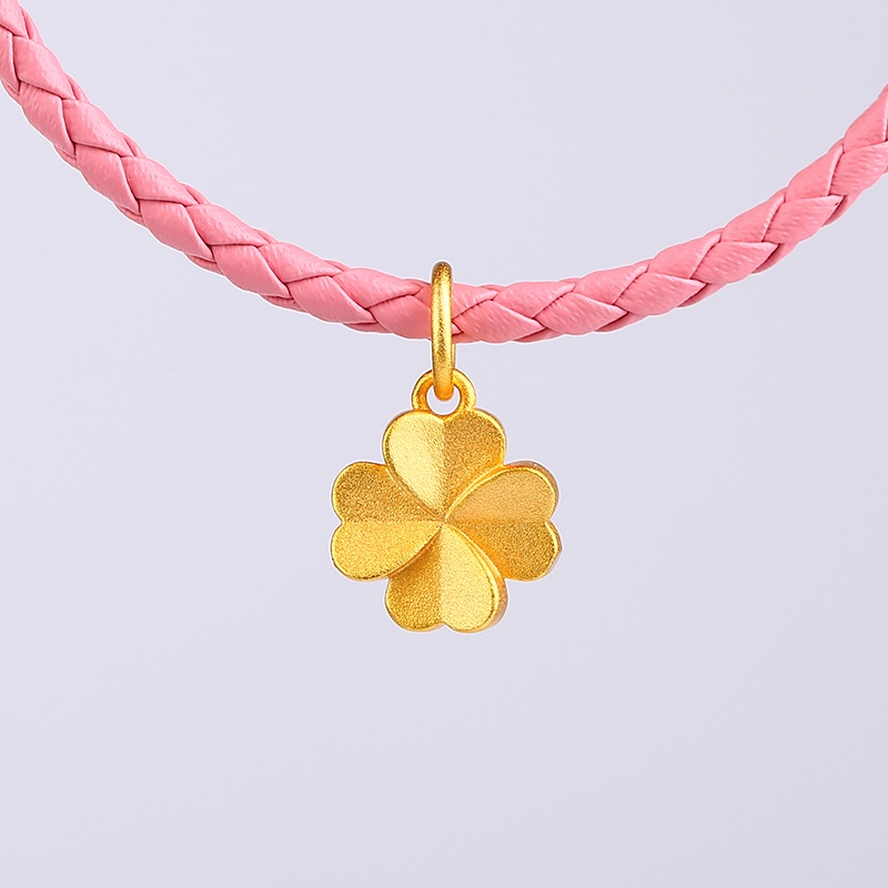 Phụ Kiện Việt Nam Phụ Kiện May Mắn Mặt Dây Chuyền Nụ Hoa Cỏ Bốn Lá Màu Vàng Cát Không Gây Dị Ứng Cao Không Gây Dị Ứng Phụ Kiện Vòng Tay Chống Trượt Tự Làm