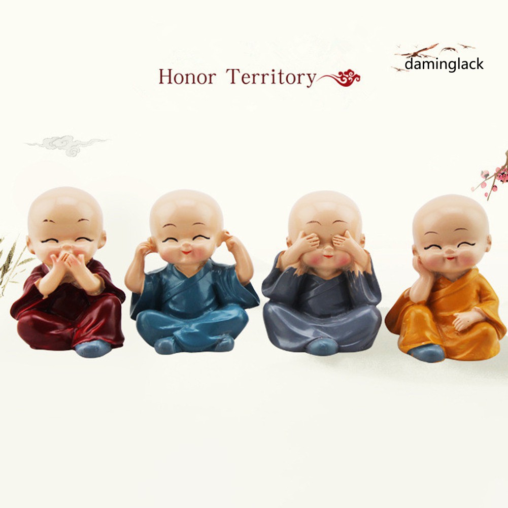 Set 4 Mô Hình Chú Tiểu Dễ Thương Dùng Để Trang Trí Nội Thất / Ô Tô