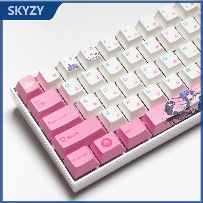 Bilibili Keycap Cherry Profile Nhật Bản Anime PBT Thuốc nhuộm thăng hoa Bàn phím cơ Keycap 134 Phím