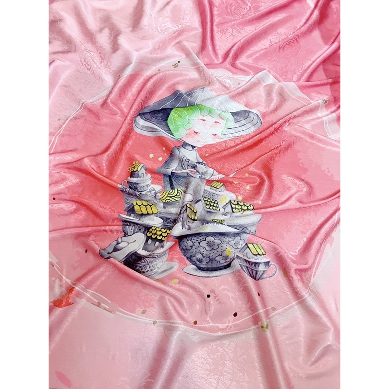 Vải vân hoa hồng - khoang 2,2m