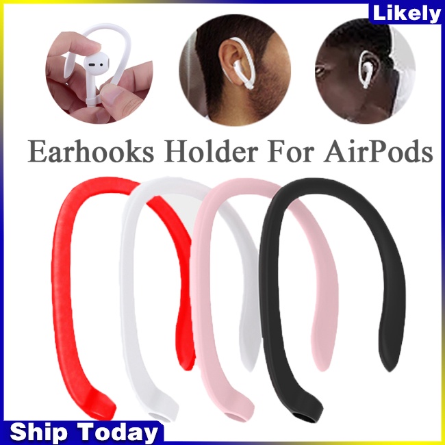 1 Cặp Móc Bảo Vệ Tai Nghe Không Dây Apple Airpods Bằng Silicon Phong Cách Thể Thao Tiện Dụng
