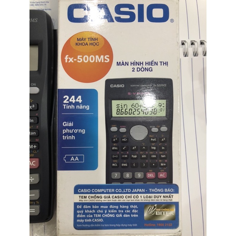 (Freeship) HÀNG CHÍNH HÃNG 100% Máy tính Casio fx 500MS 244 ( có phiếu bảo hành đầy đủ)