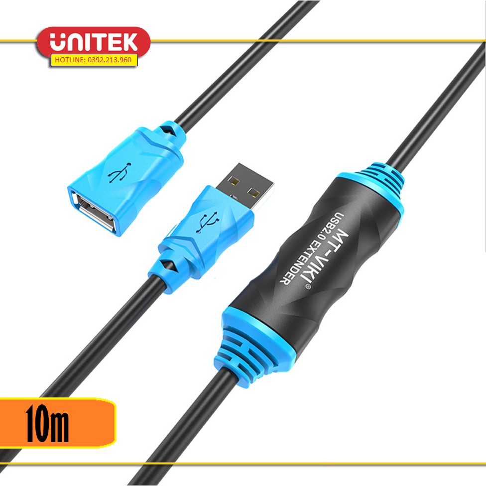 Cáp nối dài USB 10m Có IC khuếch đại tín hiệu VIKI - Dây nối dài usb 10m MT- Viki