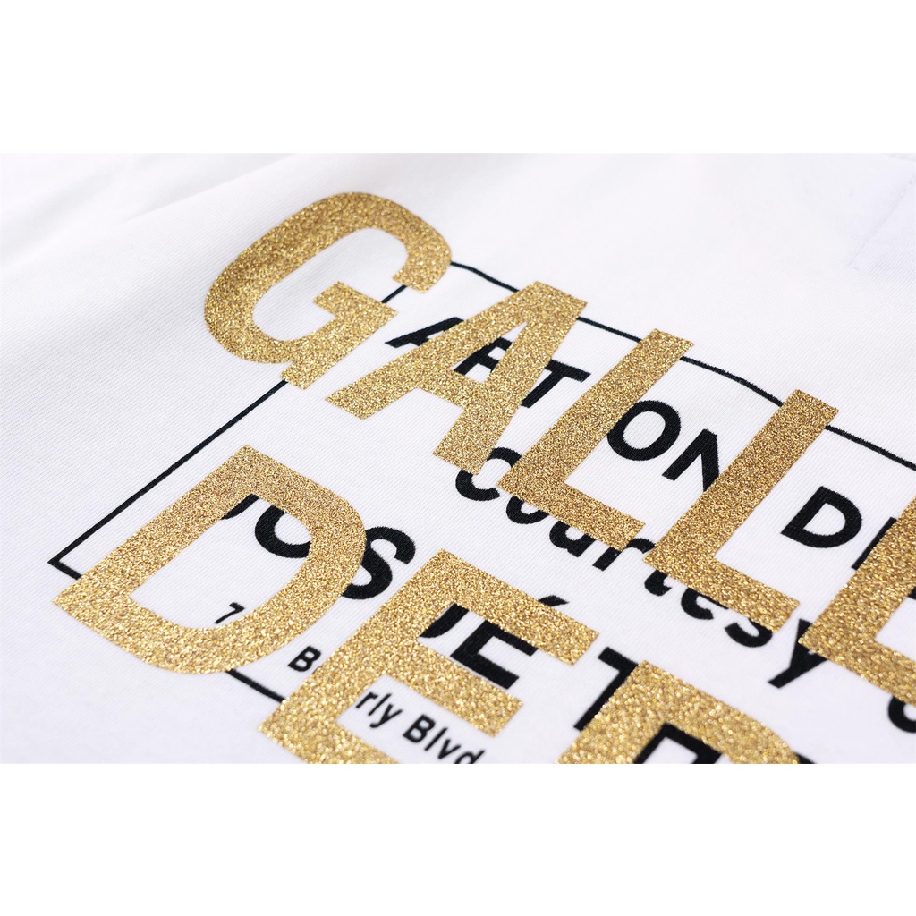 GALLERY DEPT European and American trend abstract oil painting back gold powder letter printing wash water retro casual couple short-sleeved T-shirt