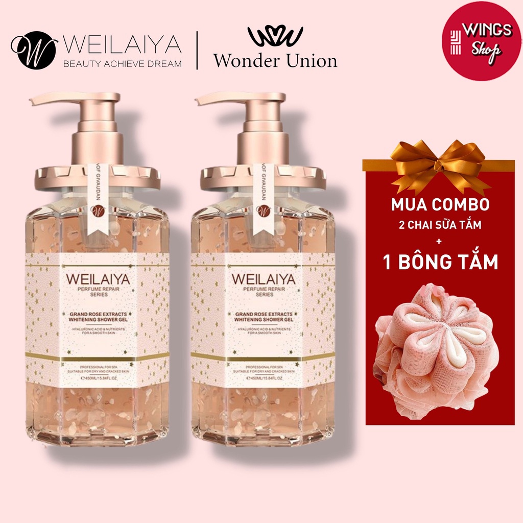 Sữa Tắm Trắng Da,Tẩy Da Chết Hương Nước Hoa Weilaiya | Hàng chính hãng