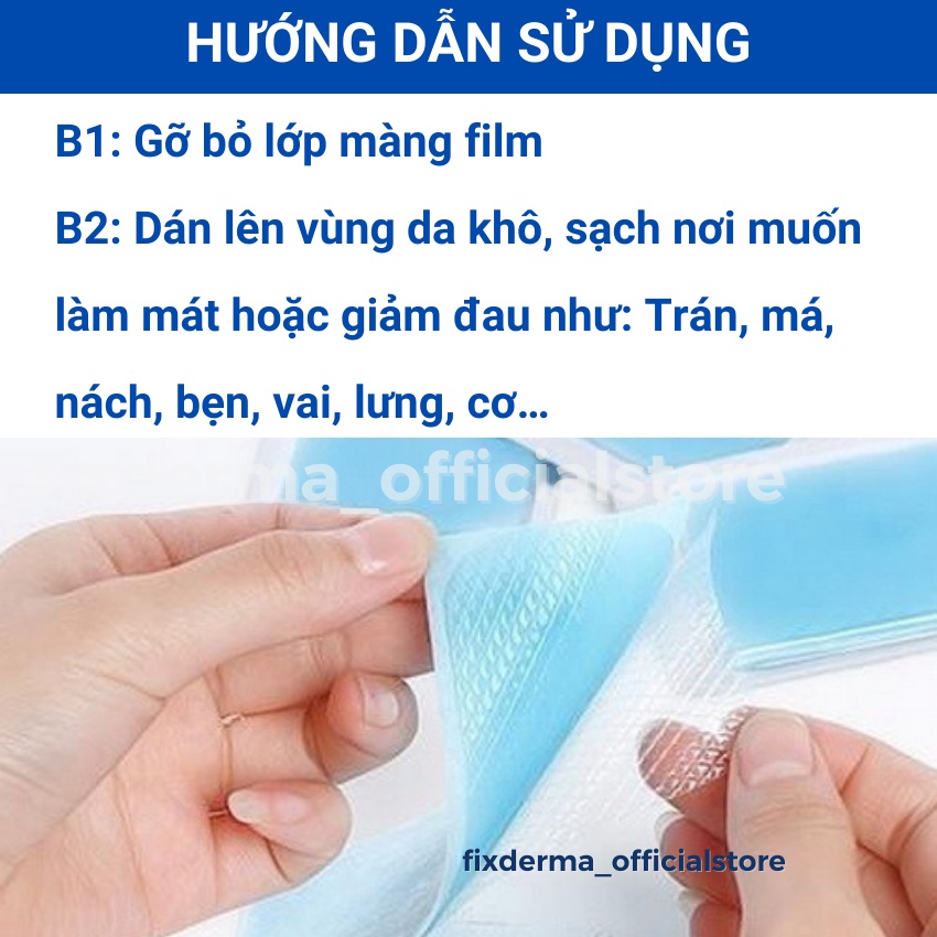 Miếng dán hạ sốt cho bé giảm đau hạ nhiệt cho người lớn Kiss Derma  Fixderma Chính Hãng