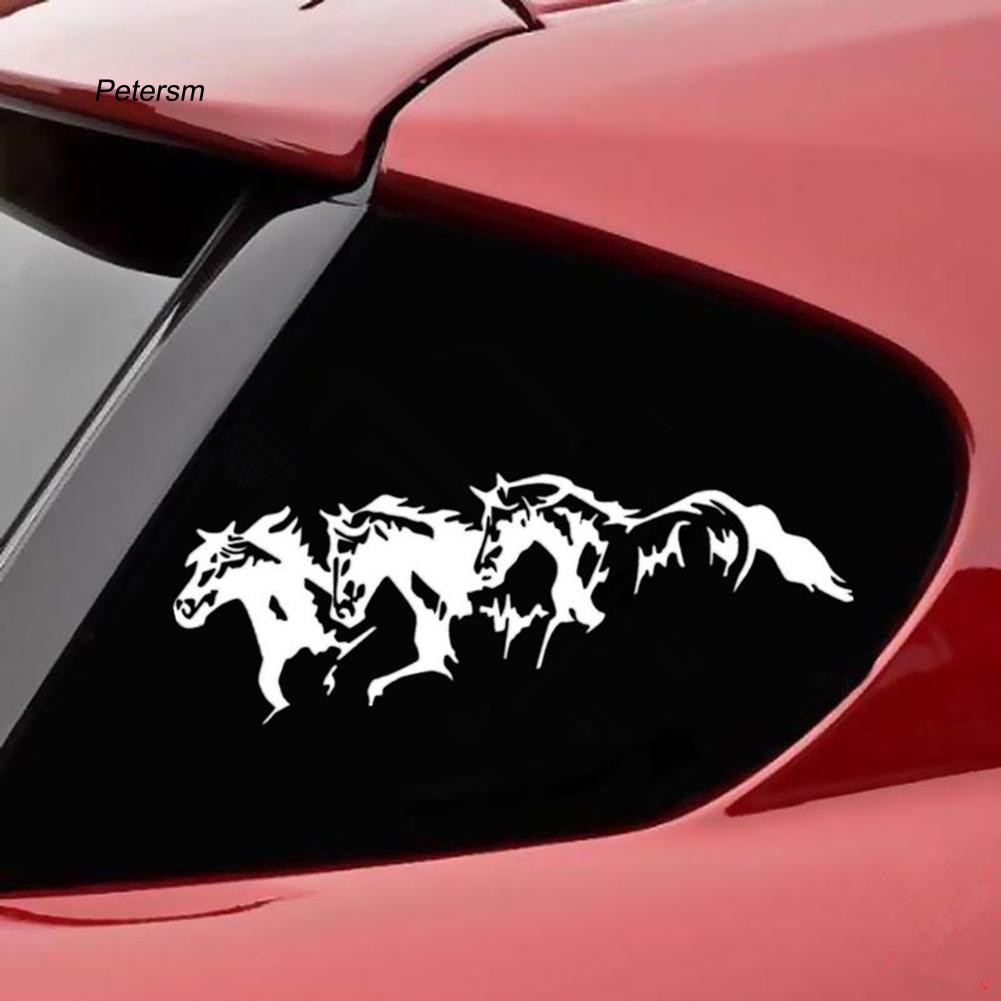 Decal dán trang trí hình chú ngựa trên xe hơi ptsm _ Running horses chống thấm nước