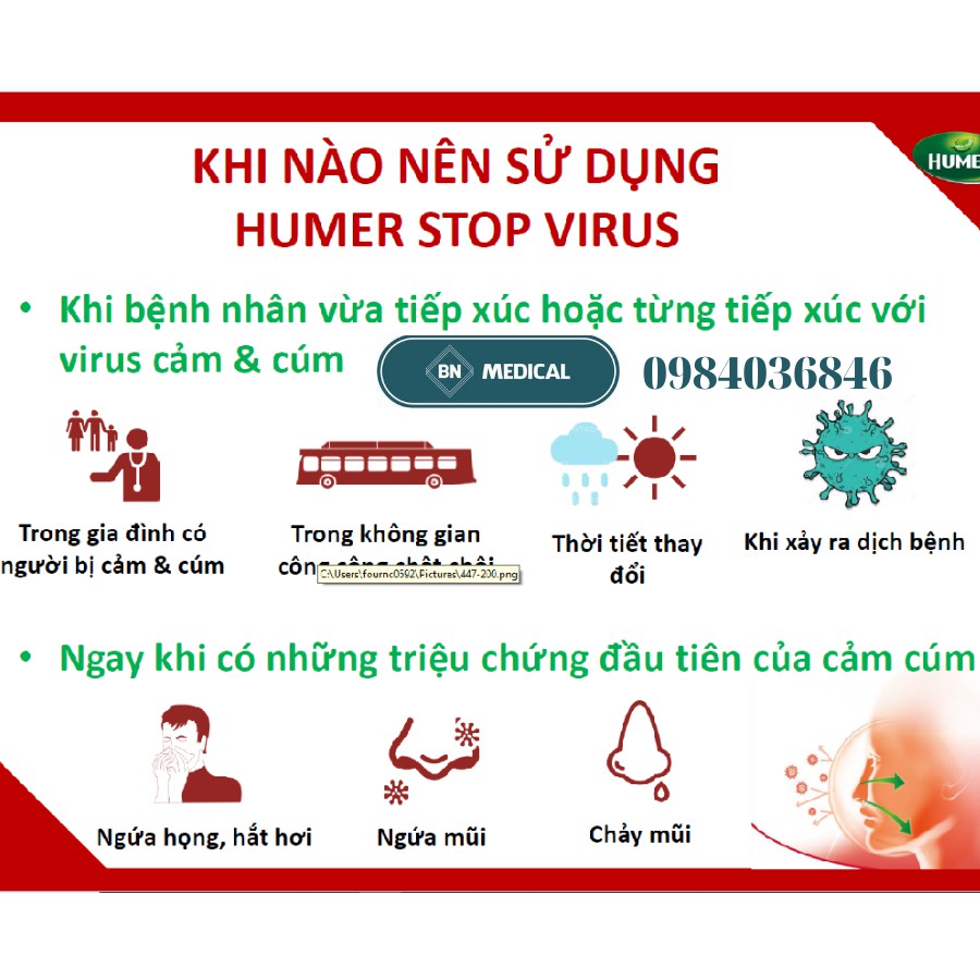 Dung dịch xịt mũi diệt virus Humer stop virus 15ml