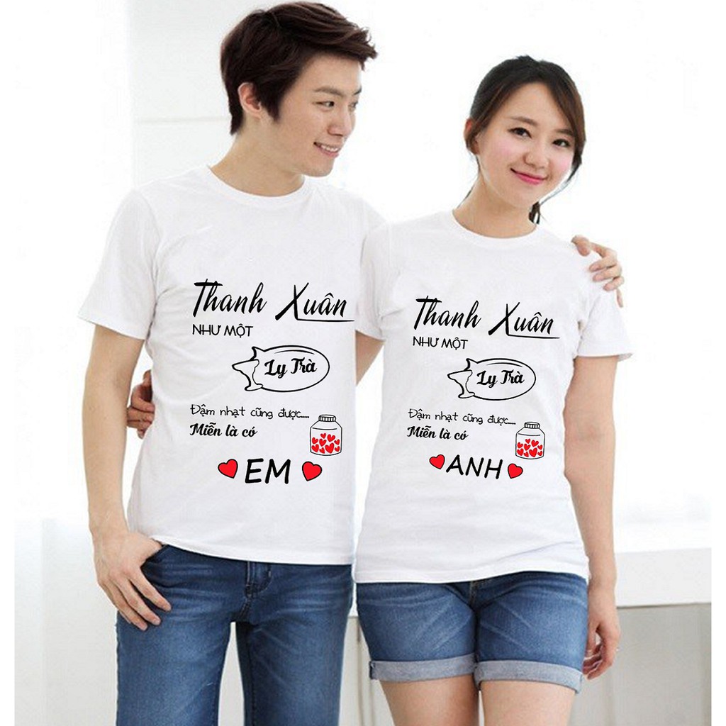 Áo đôi nam nữ Thanh xuân như một ly trà