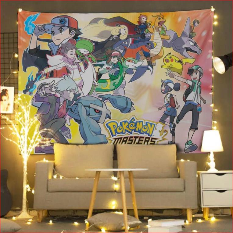 Pokemon 6  Tranh vải treo tường size to tặng móc treo, thảm treo tường decor phòng ngủ đẹp.