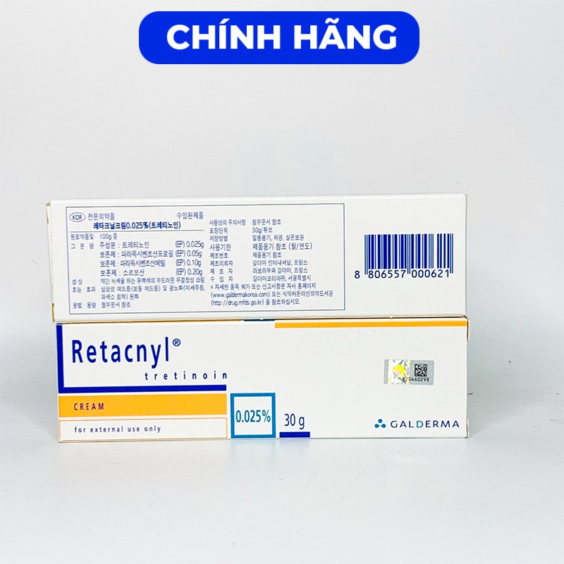 Kem ngừa mụn Retacnyl [FREE SHIP] Kem Retacnyl giảm mụn, chống lão hoá tretinoin