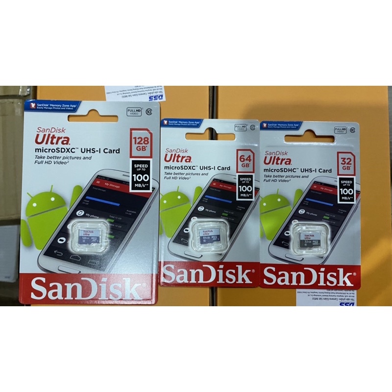 Thẻ nhớ 32G/64G/128G Micro SD SANDISK, hàng chính hãng, BẢO HÀNH 2 NĂM