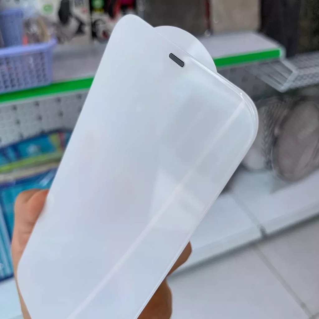 Kính cường lực không viền full màn hình có lưới che lỗ loa, trong suốt toàn bộ cho iPhone 12 Mini Pro Max 6.1in 6.7in