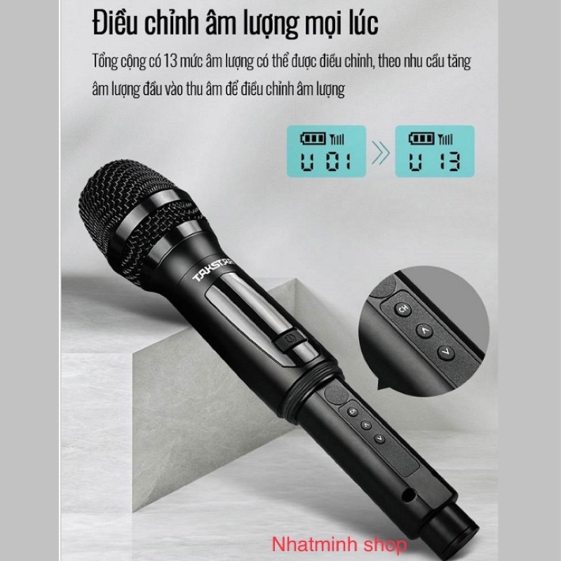 MICRO KHÔNG DÂY TS-K201 ( tặng dây chuyển 2 đầu micro và tai nghe).