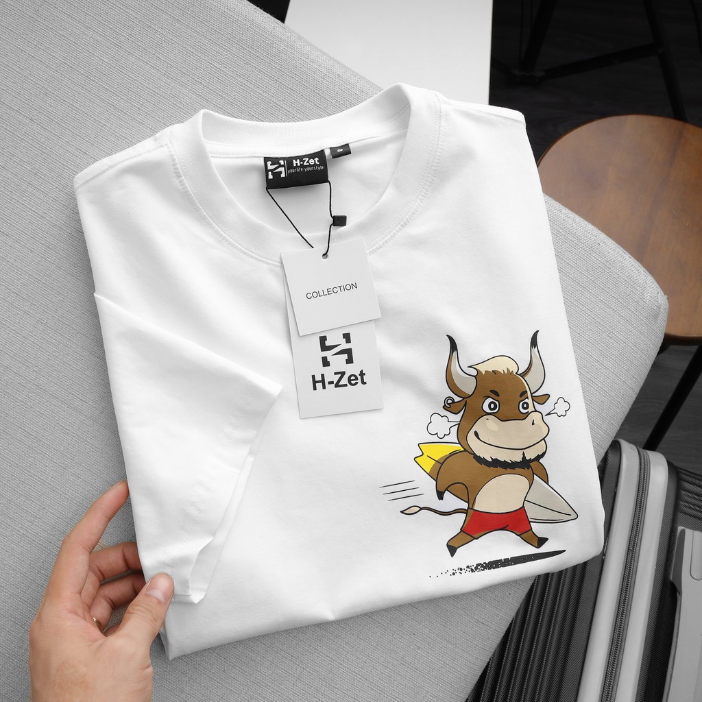Áo thun nam cotton in hình trước ngực - Chất vải cotton 100% co giãn 4 chiều