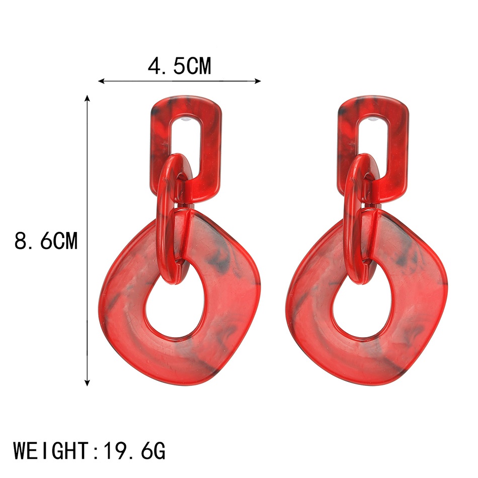 Bông Tai Acrylic Dáng Dài Mặt Hình Học Nhiều Màu Sắc Thời Trang Cho Nữ