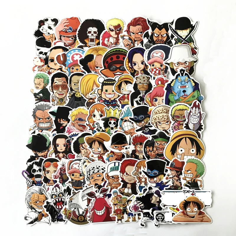 Decal dán tường trang trí các nhân vật hoạt hình sticker trong One Piece - Dùng dán Xe, dán mũ bảo hiểm