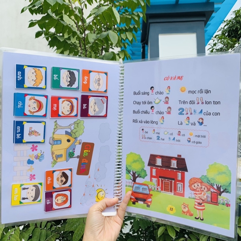 Học liệu Montessori bóc dán 2 trong 1 cho bé