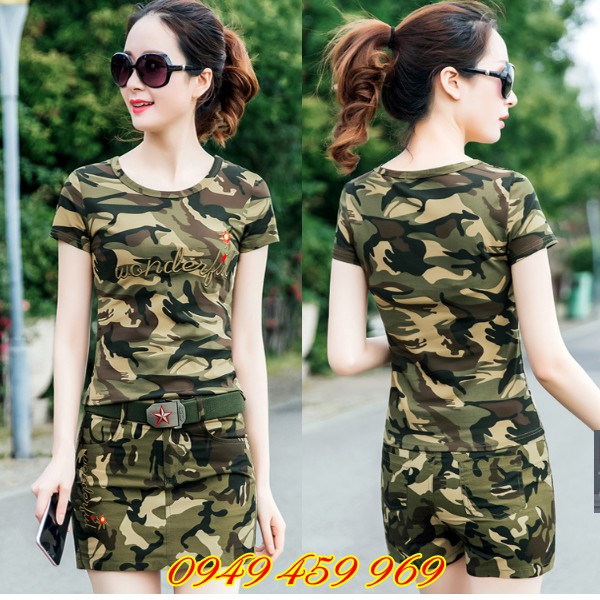 Bộ Quần Áo Sóc Lính Nữ Giả Váy