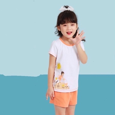 [CHÍNH HÃNG] Bộ quần áo quần đùi áo cộc tay bé gái họa tiết đáng yêu ASKD014BTC Zose