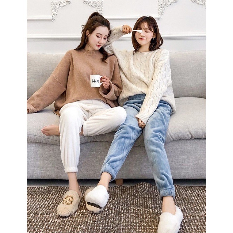 Quần Nỉ Bông Nữ Lông Cừu SIêu Ấm | BigBuy360 - bigbuy360.vn