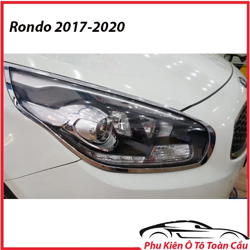Ốp 2 Viền Đèn Trước Rondo 2017-2020 Mạ Crom