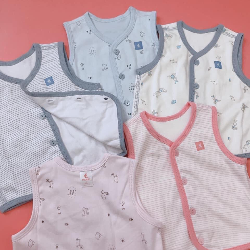 [BÁN LẺ GIÁ SỈ] MIO MIO | Áo Ghi Lê Sơ Sinh cotton 2 lớp Mềm Mịn (0-12m)