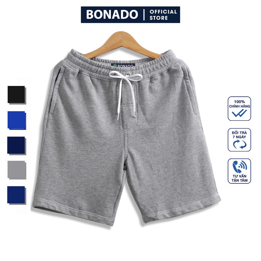 Quần short nam nỉ Bonado QT03 chất thun cotton thoáng mát co giãn