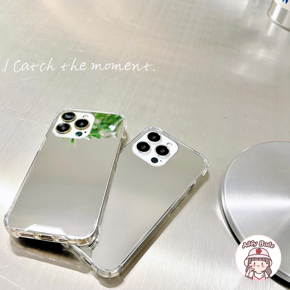 Ốp Điện Thoại TPU Dẻo Trong Suốt Có Gương Trang Điểm Sang Trọng Thời Trang Cho IP 13 12 11 Pro Max XR 8 7 Plus