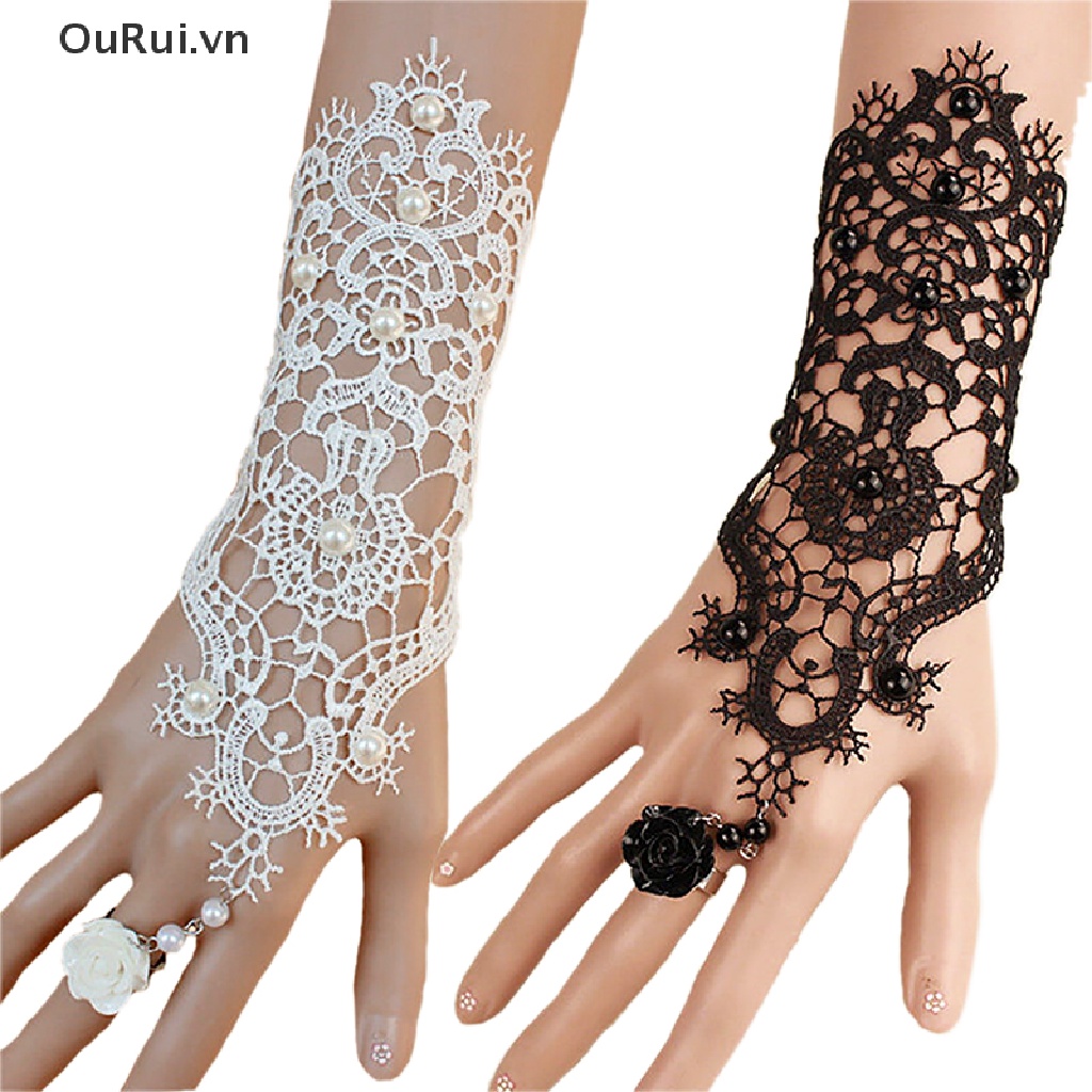 1 Vòng Đeo Tay Chuỗi Hạt Phối Ren Hoa Hồng Có Thể Điều Chỉnh Kích Cỡ