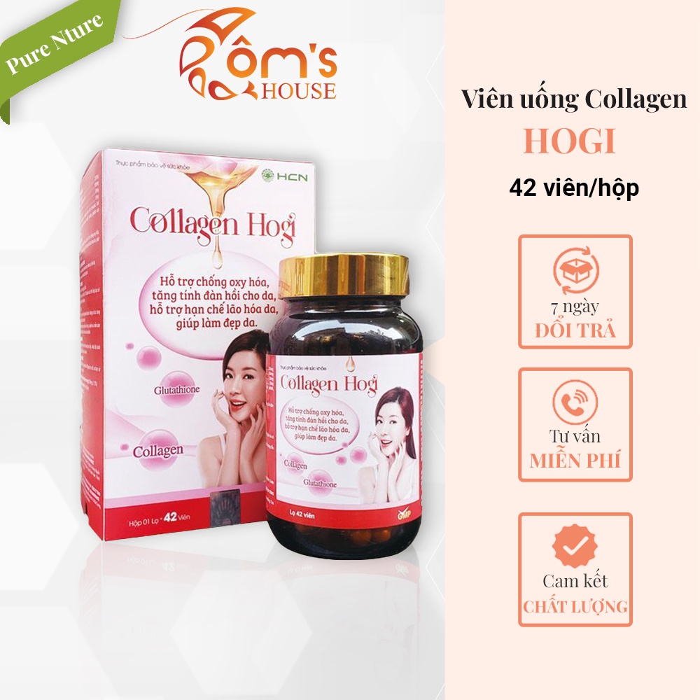 Viên uống Collagen Hogi làm đẹp da chống lão hóa, viên bổ sung collagen hộp 42 viên