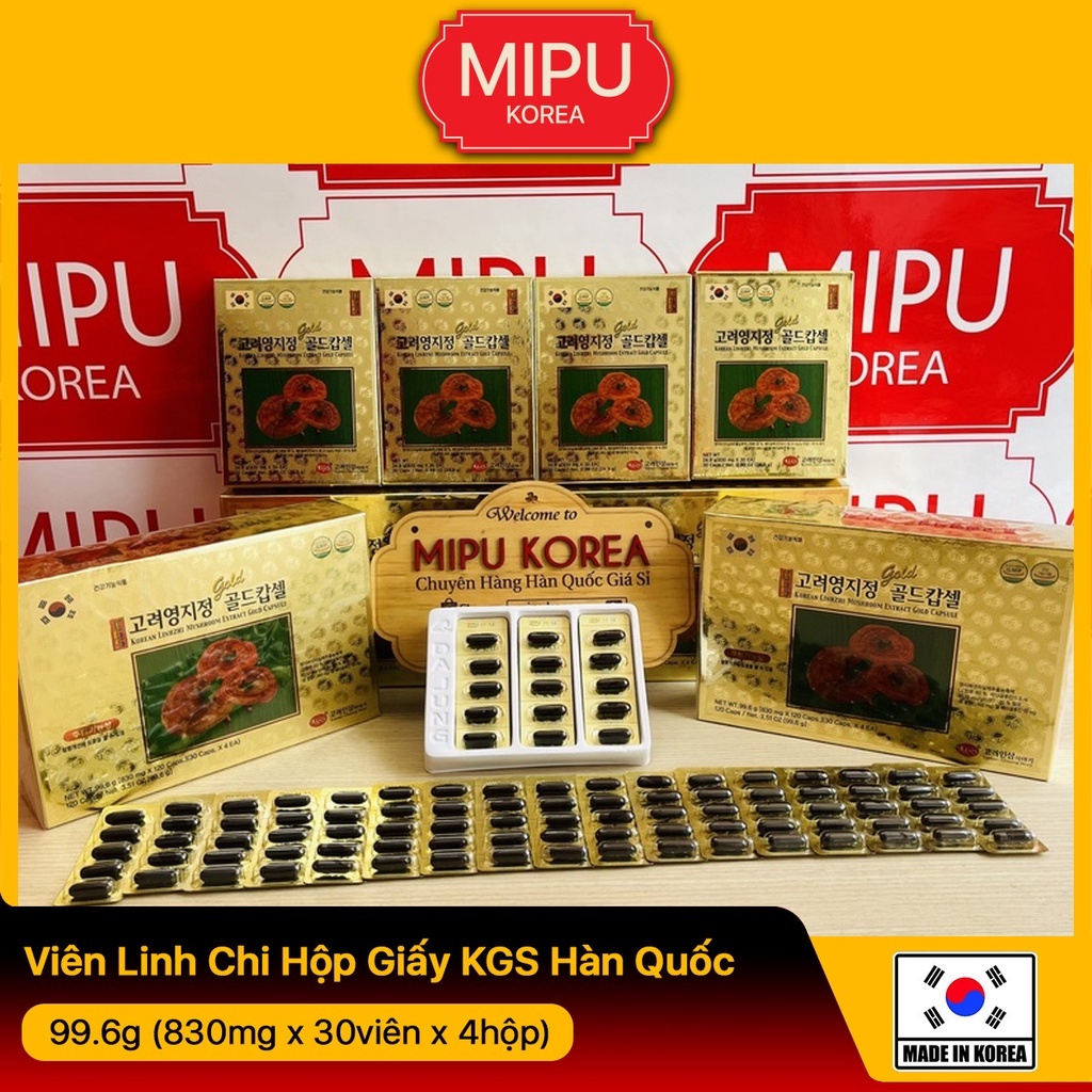 Viên Linh Chi Hộp Giấy KGS Hàn Quốc 99.6g