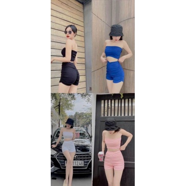 Sét áo ống và quần thun nhún chuẩn body