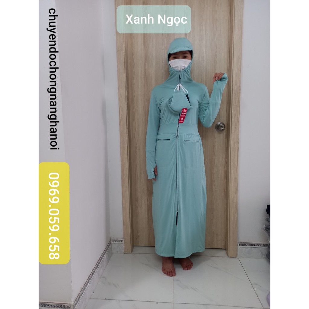 Áo chống nắng 2 lớp toàn thân dáng dài Cotton thông hơi chống tia UV, bụi Nano cao cấp | BigBuy360 - bigbuy360.vn