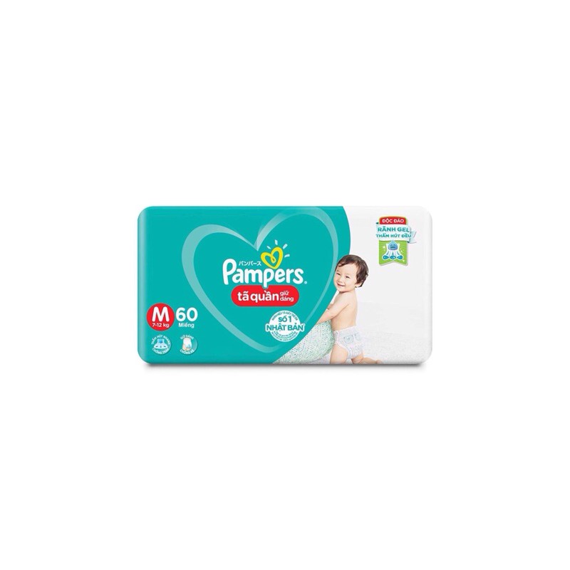 TÃ BỈM PAMPERS QUẦN GIỮ DÁNG M60/L54/XL48/XXL44 M74/L68/XL62/XXL56