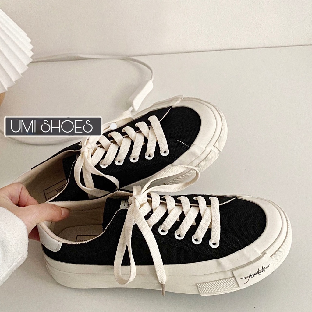 [LOẠI 1] Giày thể thao nữ đế bằng bánh mì basic độn đế vải canvas bata mới hot phong cách retro ulzzang đẹp cá tính đẹp