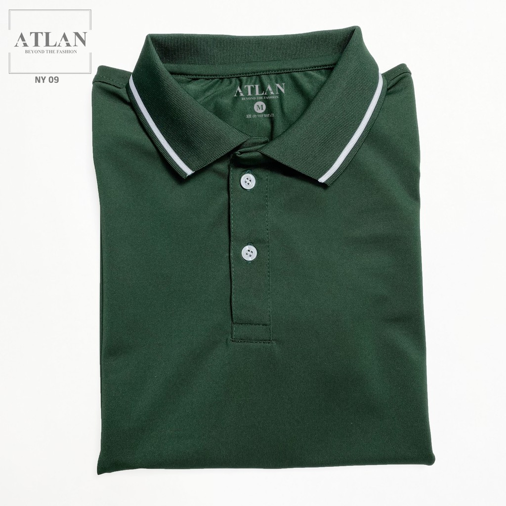 Áo Ngắn Tay Có Cổ 💖 𝘍𝘳𝘦𝘦𝘴𝘩𝘪𝘱 💖 Áo Polo Cộc Tay Xanh Rêu Đậm Phối Bo Sọc Trắng  - NY10 | BigBuy360 - bigbuy360.vn